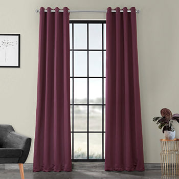 Exclusive Fabrics & Furnishing Solid Blackout Grommet Top Single Curtain Panel