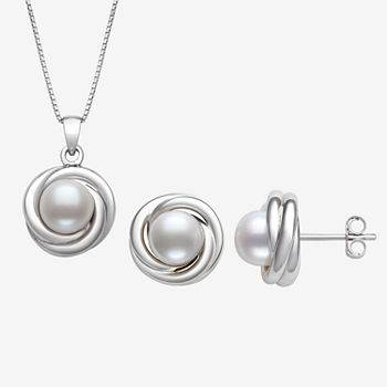 Dyed Cultured Freshwater Pearl Sterling Silver 2-pc. Jewelry Set
