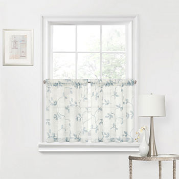 Regal Home Meadow Embroidered 2-pc. Rod Pocket Window Tier