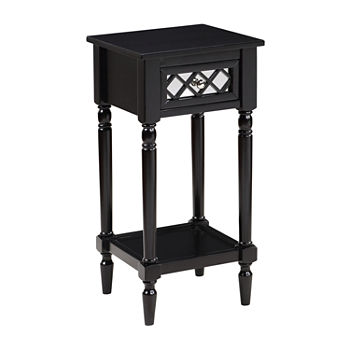 Khloe Living Room Collection 1-Drawer Mirrored End Table