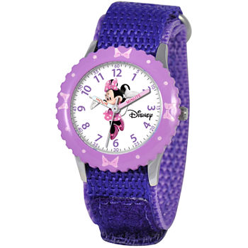 Disney Time Teacher Minnie Mouse Girls Purple Strap Watch Wds000090
