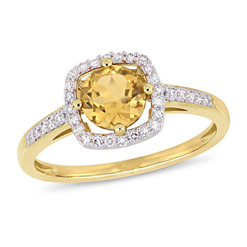 Womens 1/7 CT. T.W. Genuine Yellow Citrine 10K Gold Cocktail Ring