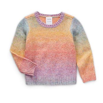 Okie Dokie Toddler Girls Round Neck Long Sleeve Pullover Sweater