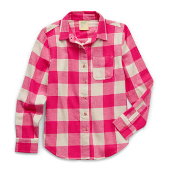 Thereabouts Little & Big Girls Long Sleeve Flannel Shirt