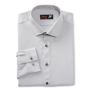 JF J.Ferrar Mens Spread Collar Long Sleeve Stretch Fabric Dress Shirt