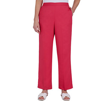 Alfred Dunner-Misses Short Happy Hour Womens Straight Pull-On Pants