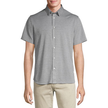Van Heusen Mens Slim Fit Short Sleeve Button-Down Shirt
