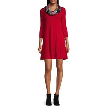by&by Juniors 3/4 Sleeve Shift Dress