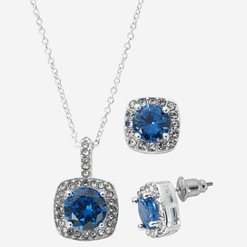 Sparkle Allure Light Up Box 2-pc. Cubic Zirconia Pure Silver Over Brass Square Jewelry Set
