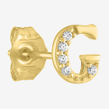 Diamond Addiction Initial "G" Diamond Accent Lab Grown White Diamond 10K Gold Single Earrings