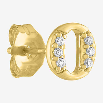 Diamond Addiction Initial "O" Diamond Accent Lab Grown White Diamond 10K Gold Single Earrings