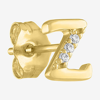 Diamond Addiction Initial "Z" Diamond Accent Lab Grown White Diamond 10K Gold Single Earrings