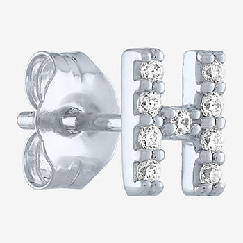 Diamond Addiction Initial "H" Diamond Accent Lab Grown White Diamond Sterling Silver Single Earrings