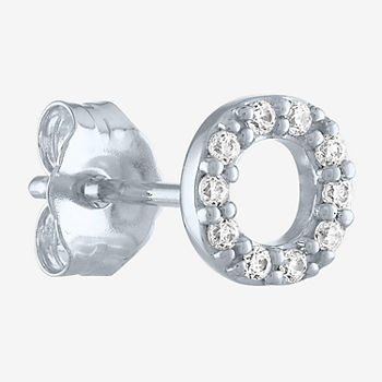 Diamond Addiction Initial "O" Diamond Accent Lab Grown White Diamond Sterling Silver Single Earrings