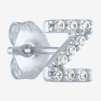 Diamond Addiction Initial "Z" Diamond Accent Lab Grown White Diamond Sterling Silver Single Earrings