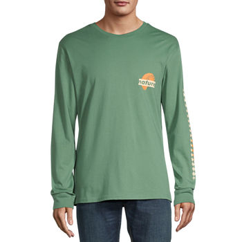 Arizona Mens Crew Neck Long Sleeve Regular Fit Graphic T-Shirt