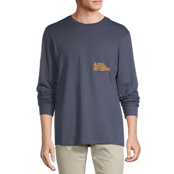 Arizona Mens Crew Neck Long Sleeve Regular Fit Graphic T-Shirt