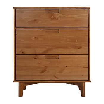 Modern Wood 3 Drawer Solid Wood Dresser