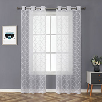 Regal Home Jaziel Sheer Grommet Top Set of 2 Curtain Panel