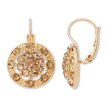 Monet® Gold-Tone Glass Cluster Drop Earrings