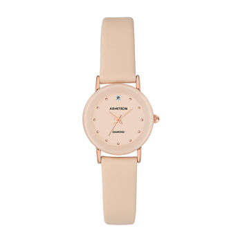 Armitron Womens Pink Leather Strap Watch 75/2447bhrgbh