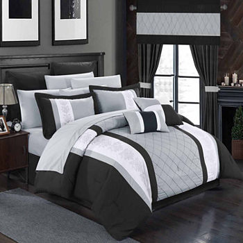 Chic Home Danielle 24-pc. Midweight Embroidered Comforter Set