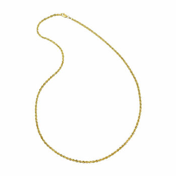 Solid 14K Gold Glitter Rope 18-30" 2.5mm Chain
