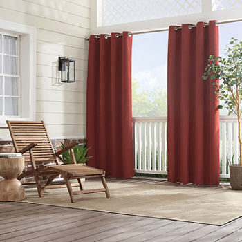 Sunbrella Canvas Light-Filtering Grommet Top Outdoor Curtain Panel