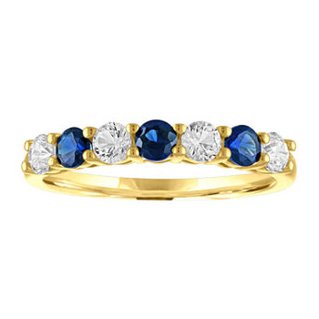Lab Created Blue Sapphire 10K Gold Band