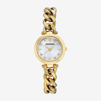 Armitron Womens Crystal Accent Gold Tone Bracelet Watch 75/5822mpgp
