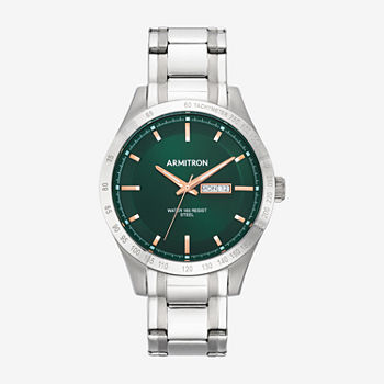 Armitron Mens Silver Tone Stainless Steel Bracelet Watch 20/5174gnsv