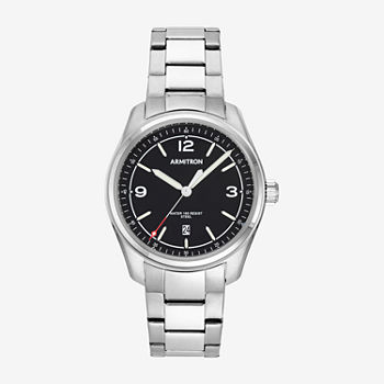 Armitron Mens Silver Tone Stainless Steel Bracelet Watch 20/5488bksv