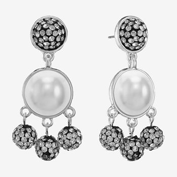 Monet Jewelry Drama Simulated Pearl Drop Earrings