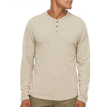mutual weave Mens Long Sleeve Regular Fit Henley Shirt