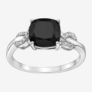 Womens 1/10 CT. T.W. Genuine Black Onyx Sterling Silver Cocktail Ring