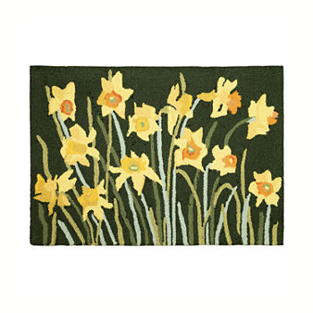 Liora Manne Frontporch Daffodil Hand Tufted Washable Indoor Outdoor Rectangular Accent Rug