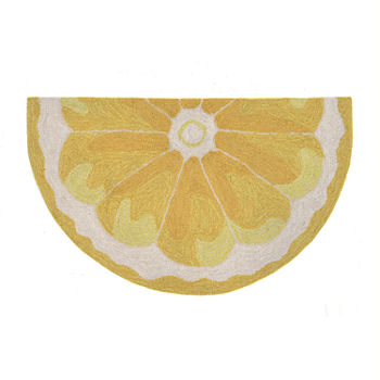 Liora Manne Frontporch Lemon Slice Hand Tufted Wedge Washable Indoor Outdoor Rugs