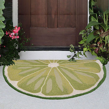 Liora Manne Frontporch Lime Slice Hand Tufted Wedge Washable Indoor Outdoor Rugs