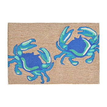 Liora Manne Frontporch Crabs Hand Tufted Rectangular Washable Indoor Outdoor Rugs