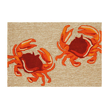 Liora Manne Frontporch Crabs Hand Tufted Washable Indoor Outdoor Rectangular Accent Rug