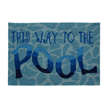 Liora Manne Frontporch This Way To The Pool Hand Tufted Rectangular Washable Indoor Outdoor Rugs