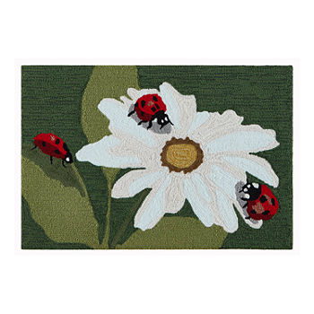 Liora Manne Frontporch Ladybugs Hand Tufted Rectangular Washable Indoor Outdoor Rugs