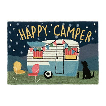 Liora Manne Frontporch Happy Camper Hand Tufted Rectangular Washable Indoor Outdoor Rugs