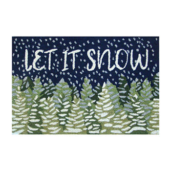 Liora Manne Frontporch Let It Snow Hand Tufted Rectangular Washable Indoor Outdoor Rugs