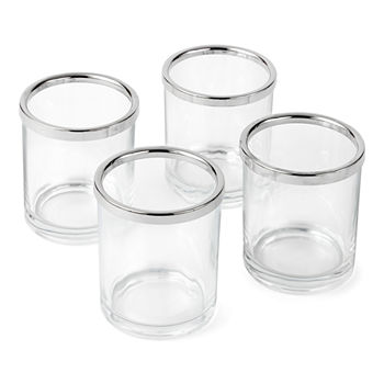 Liz Claiborne Set of 4 Glass Votive Tealight Holders