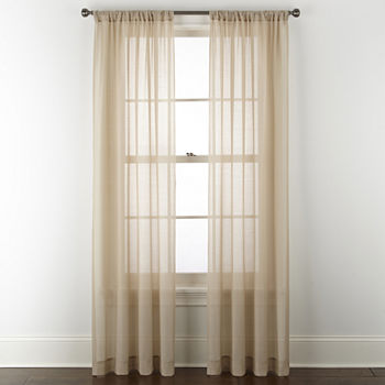 Home Expressions Remy Solid Sheer Rod Pocket Curtain Panel