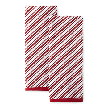 North Pole Trading Co. 2pc. Candy Cane Kitchen Towel