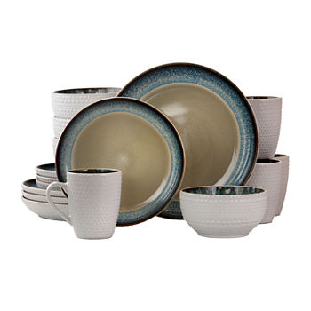 Elama Modern Dot 16-pc. Stoneware Dinnerware Set