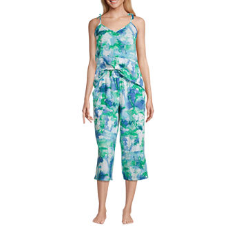 Ambrielle Womens Plus 2-pc. Sweetheart Neck Sleeveless Capri Pajama Set