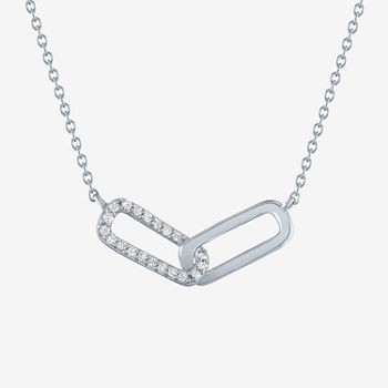 Diamond Addiction Womens 1/10 CT. T.W. Genuine White Diamond Sterling Silver Pendant Necklace